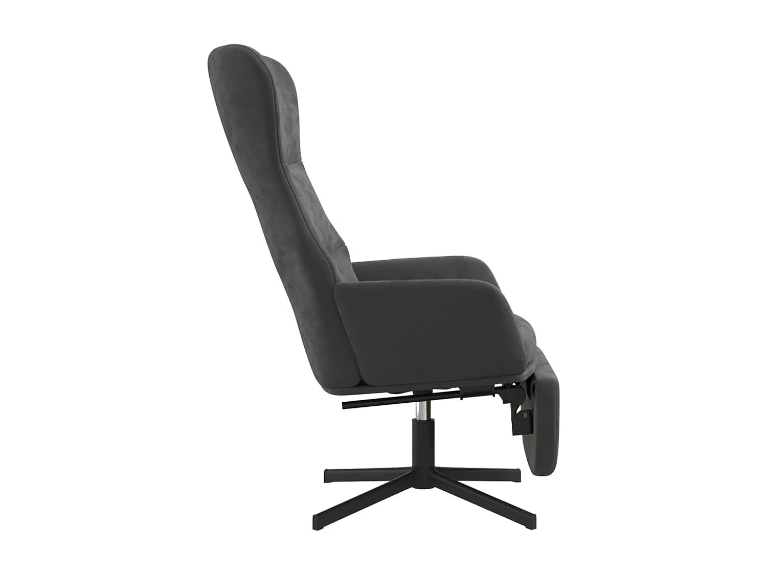 Chaise de relaxation avec repose-pied Gris foncé Velours