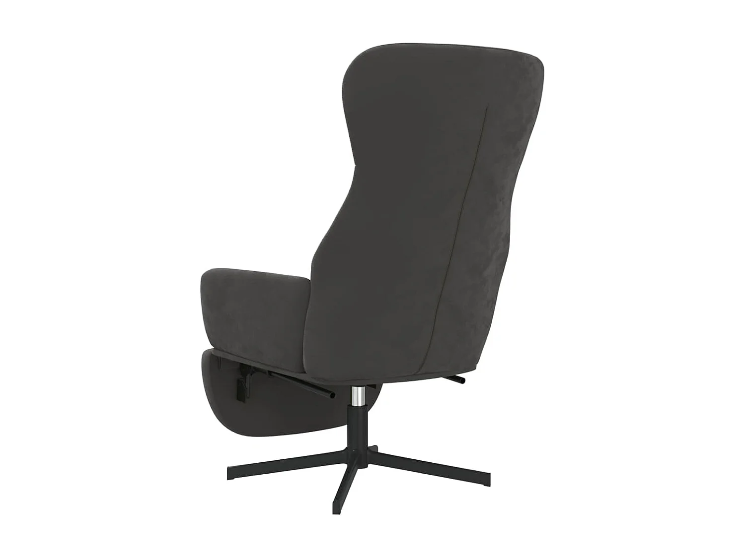 Chaise de relaxation avec repose-pied Gris foncé Velours