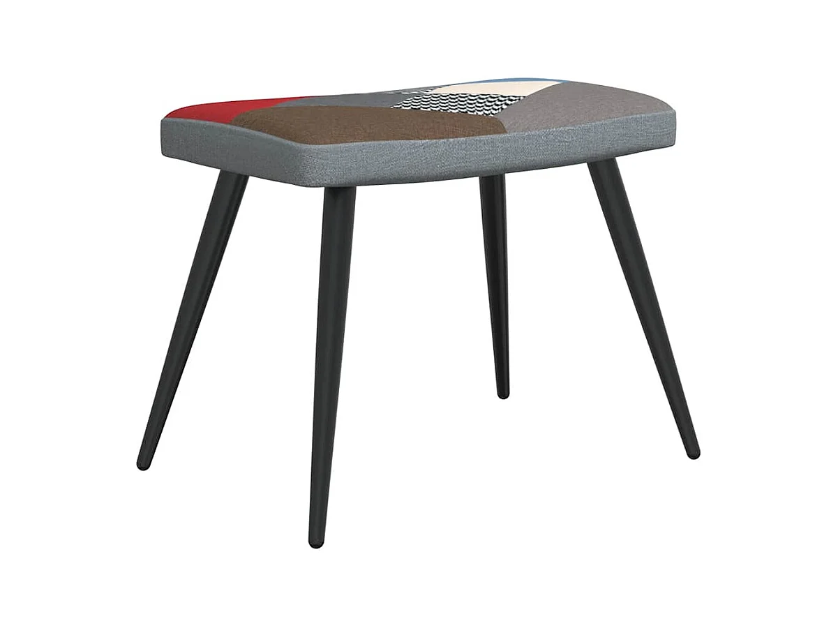 Chaise de relaxation avec tabouret Patchwork Tissu