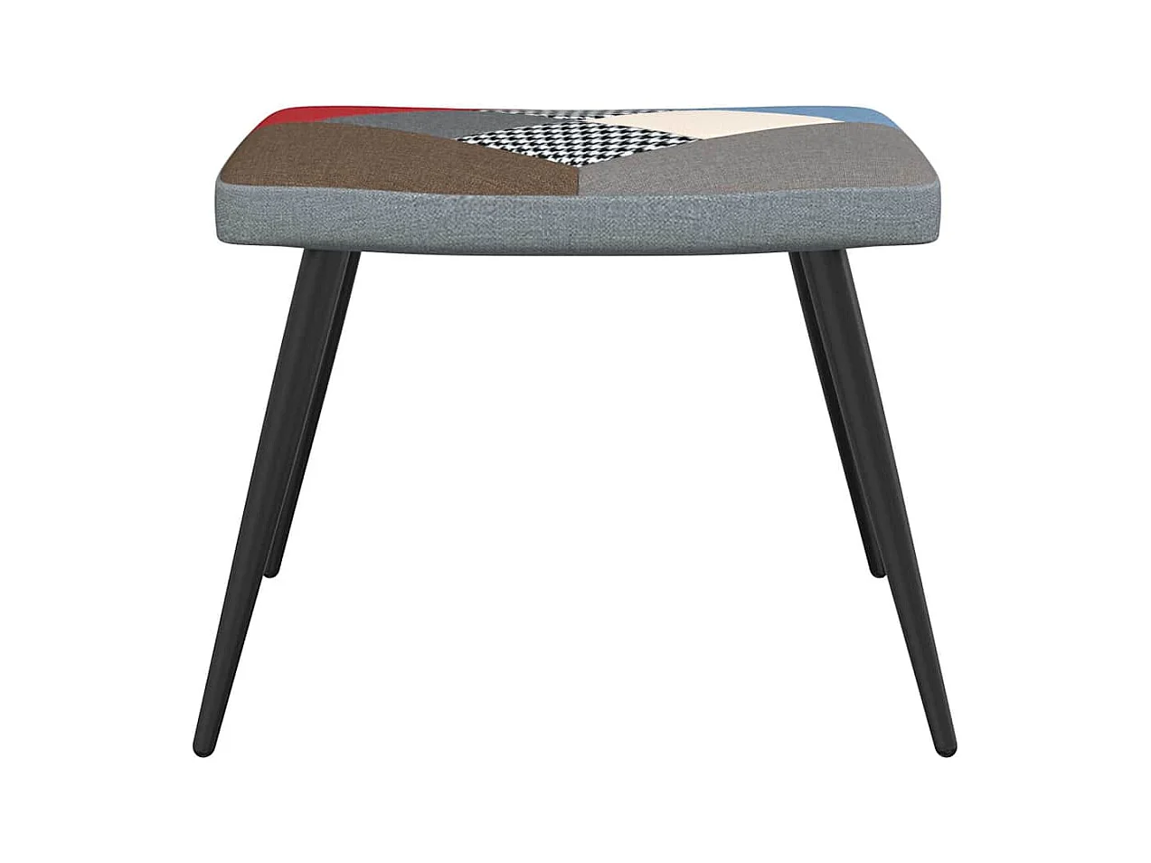 Chaise de relaxation avec tabouret Patchwork Tissu