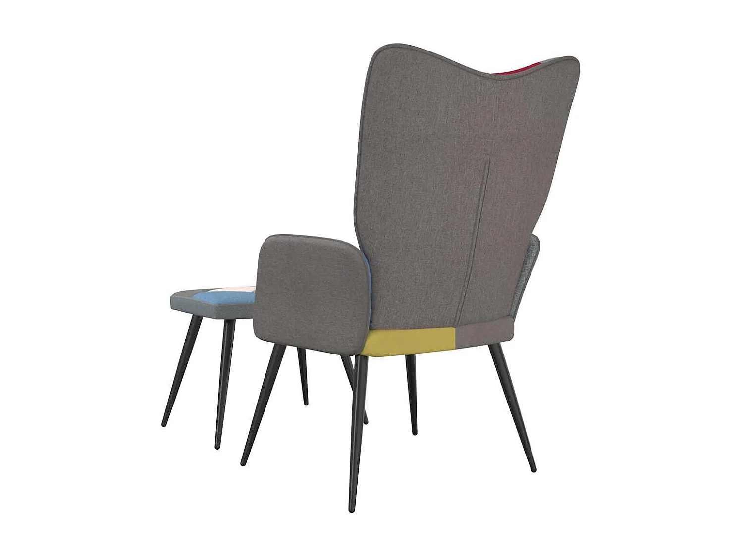 Silla de relax con taburete tela patchwork