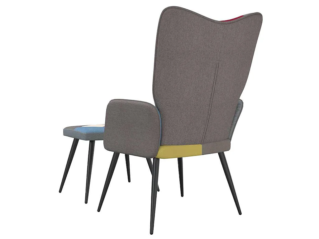 Relaxsessel mit Hocker Patchwork Stoff
