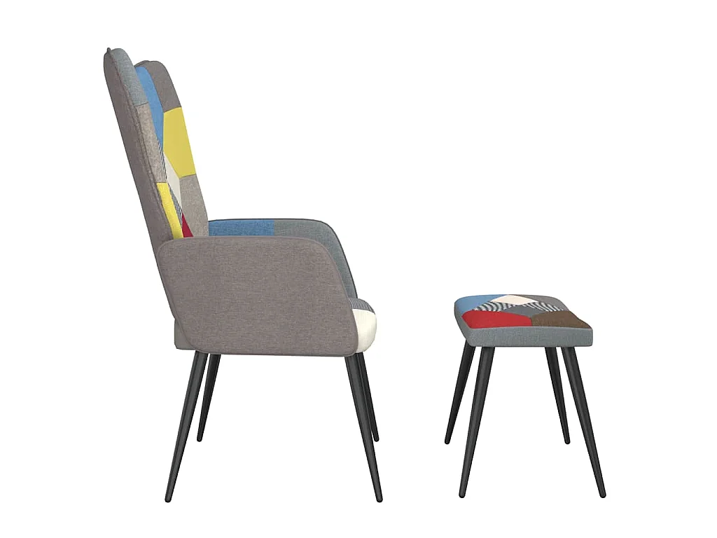 Relaxsessel mit Hocker Patchwork Stoff