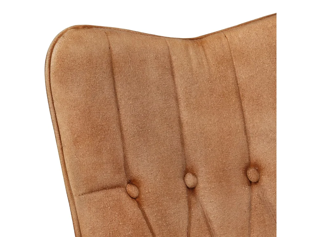 Fauteuil met voetensteun canvas bruin