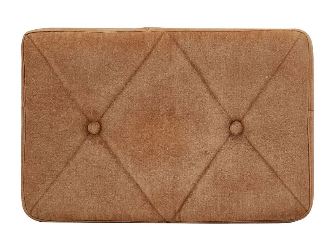 Fauteuil met voetensteun canvas bruin