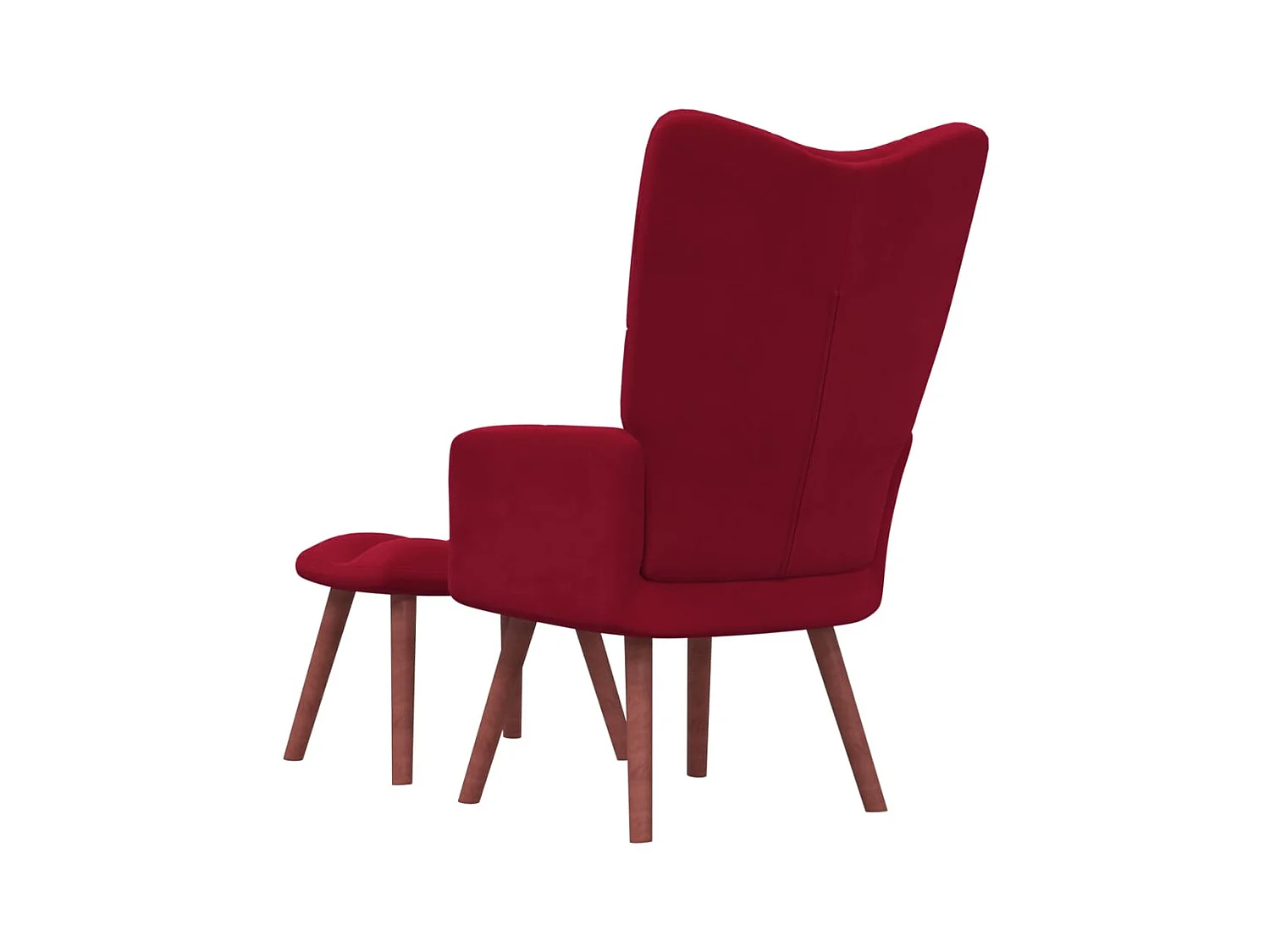 Relaxsessel mit Hocker Weinrot Samt