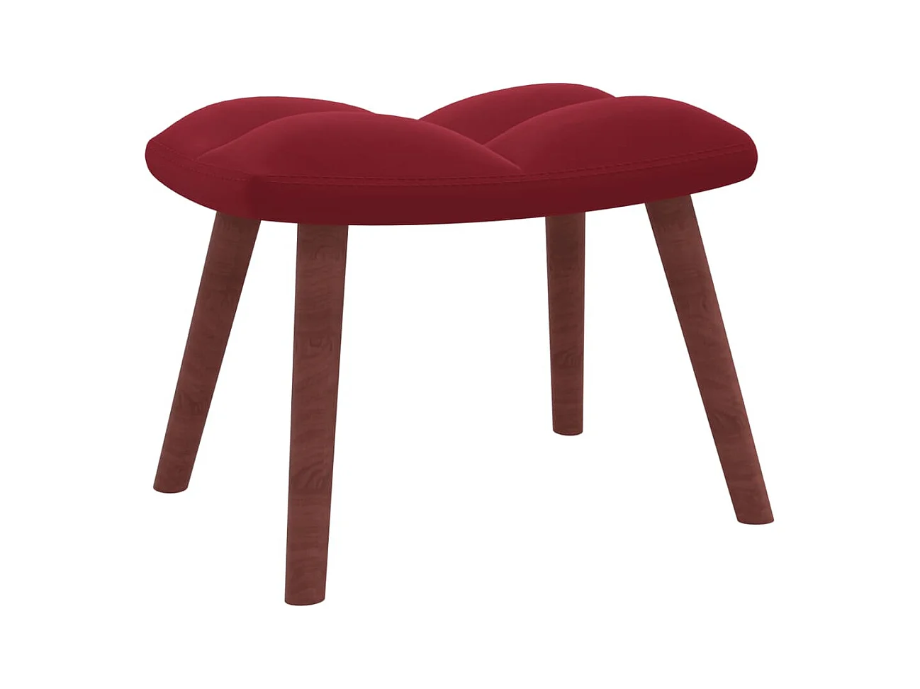 Relaxsessel mit Hocker Weinrot Samt