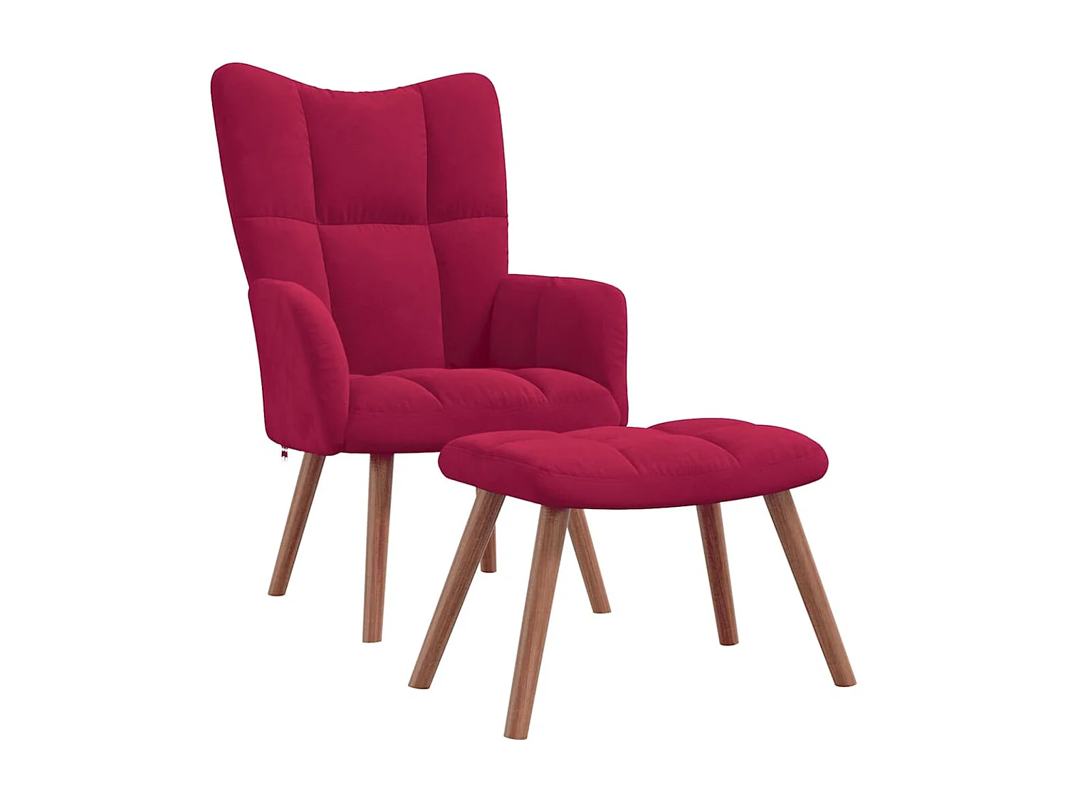 Chaise de relaxation avec repose-pied Rouge bordeaux Velours