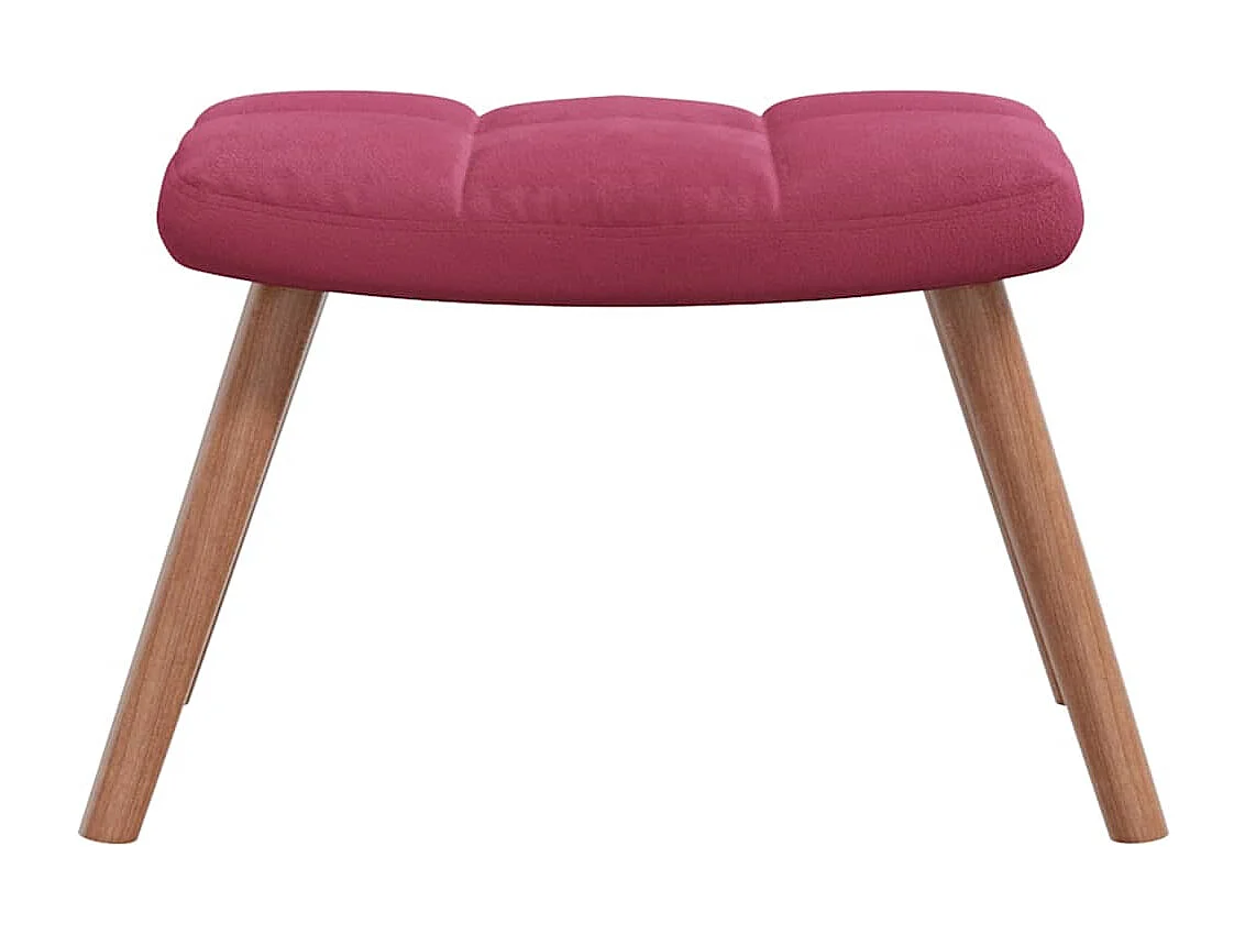 Chaise de relaxation avec repose-pied Rouge bordeaux Velours