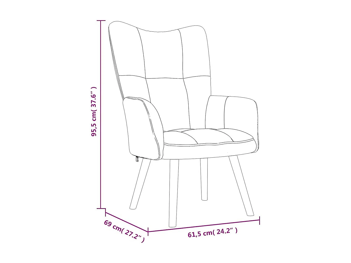 Chaise de relaxation avec repose-pied Rouge bordeaux Velours