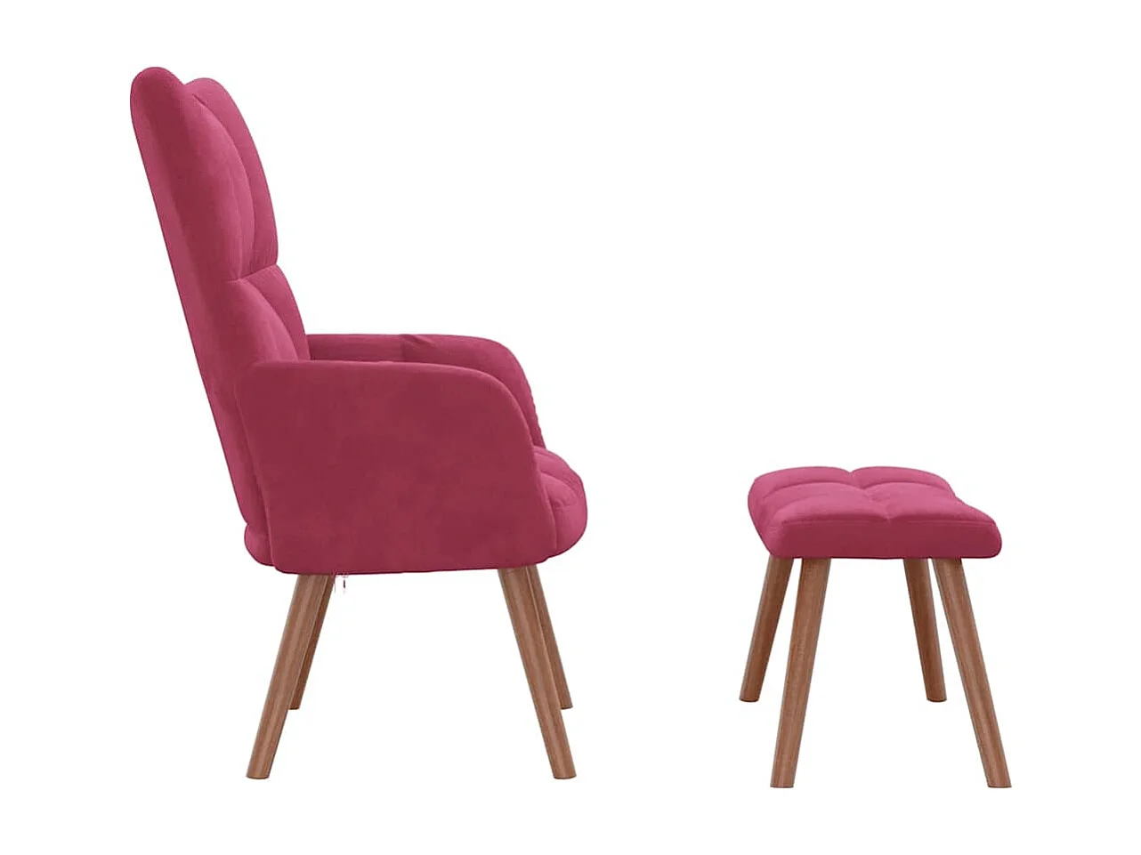 Chaise de relaxation avec repose-pied Rouge bordeaux Velours