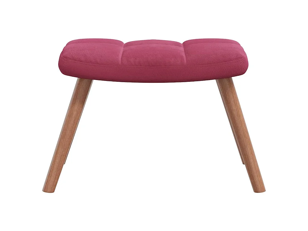 Chaise de relaxation avec repose-pied Rouge bordeaux Velours