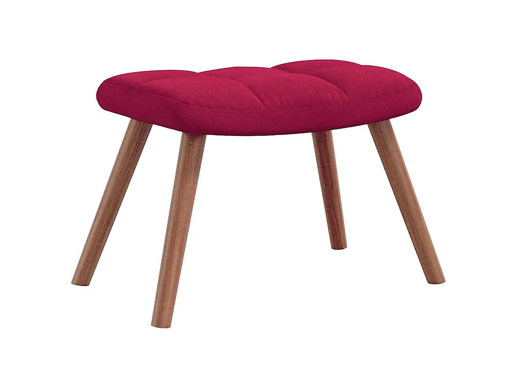 Cadeira de descanso com banco veludo vermelho tinto