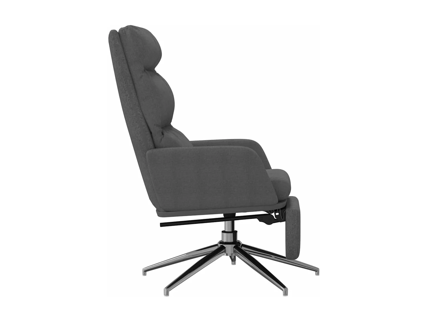 Relaxstoel met voetensteun stof donkergrijs