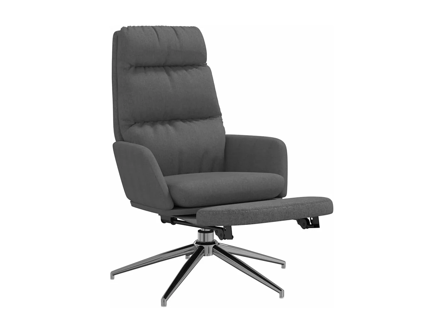 Relaxstoel met voetensteun stof donkergrijs