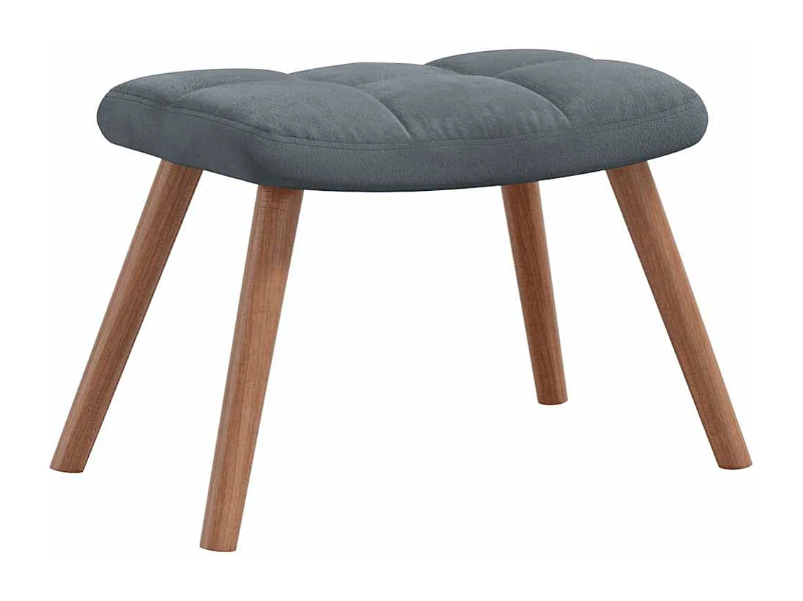 Chaise de relaxation avec repose-pied Gris foncé Velours