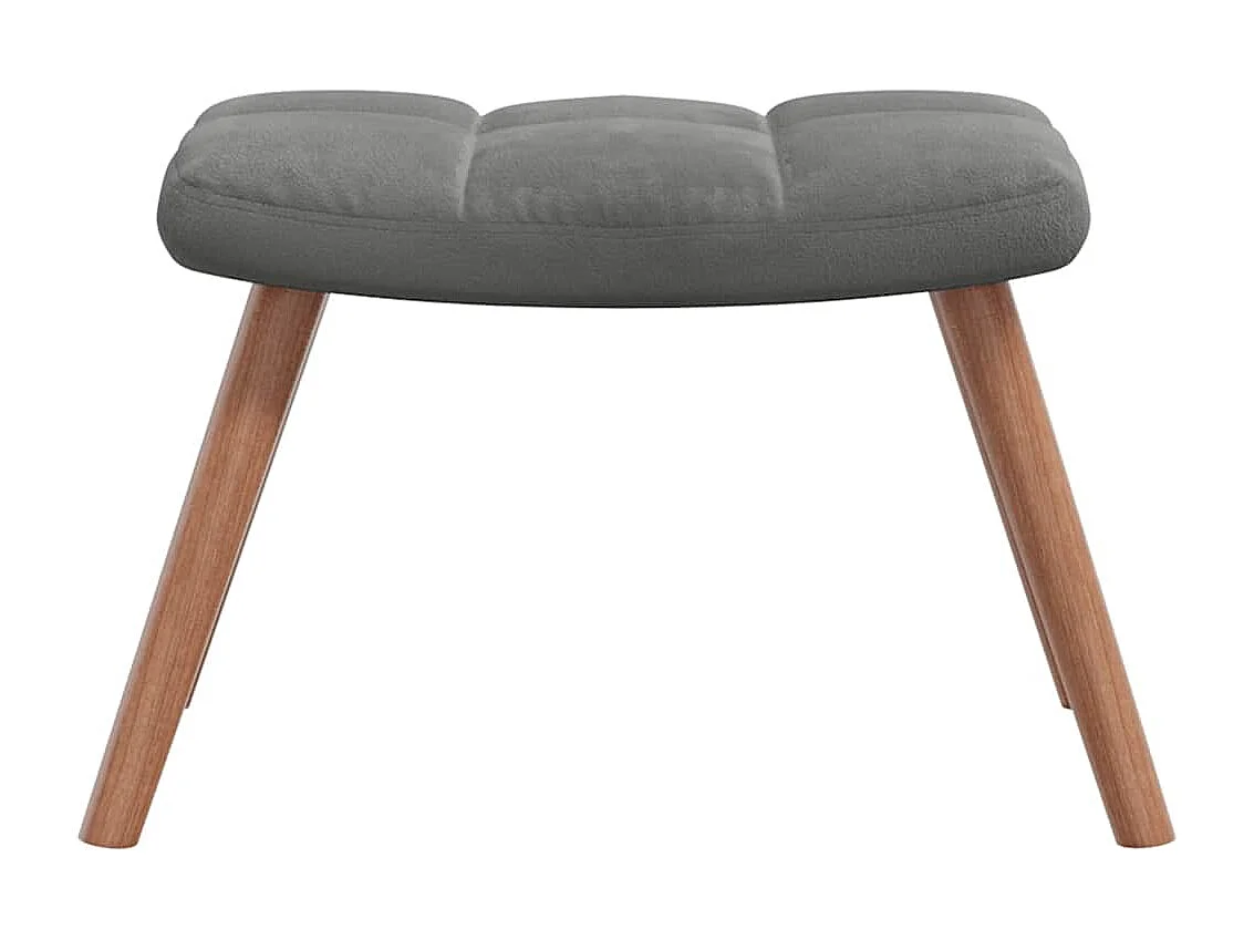 Cadeira de descanso com banco veludo cinzento-escuro