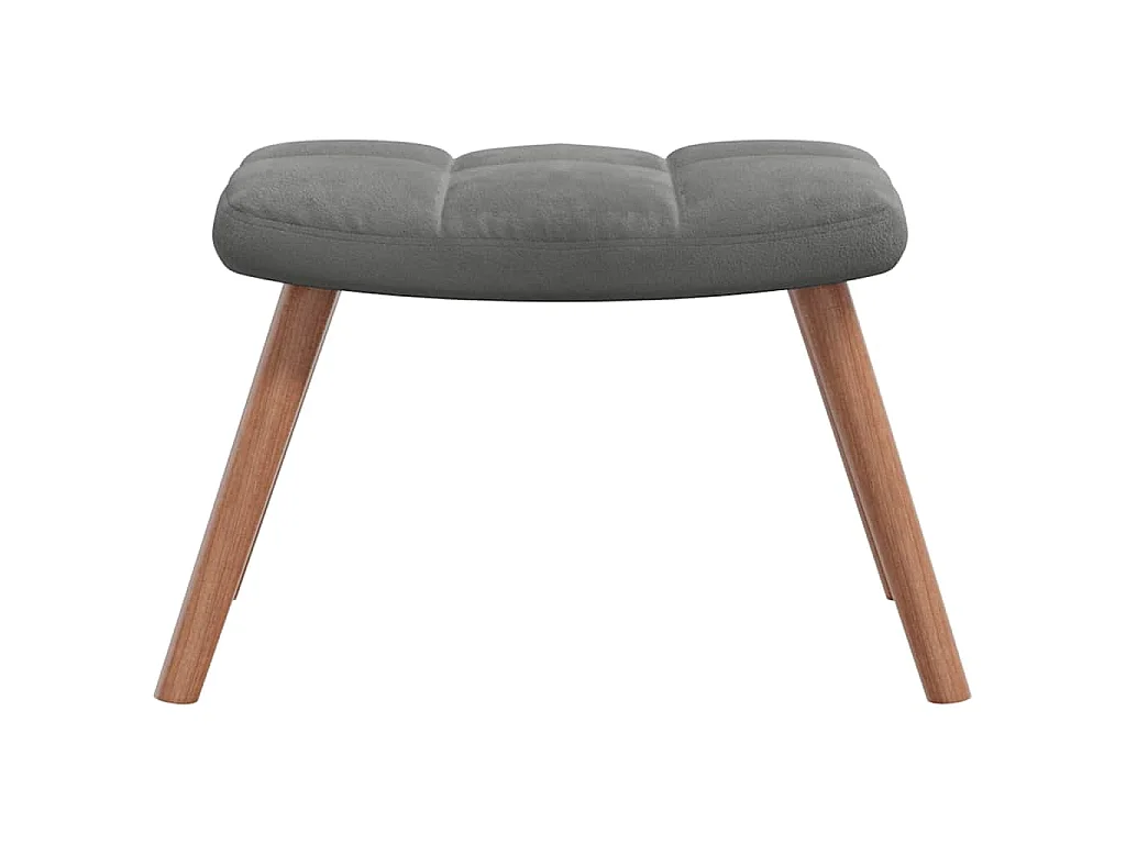 Relaxstoel met voetenbank fluweel donkergrijs