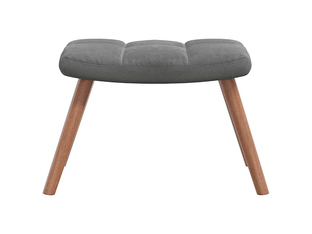 Chaise de relaxation avec repose-pied Gris foncé Velours