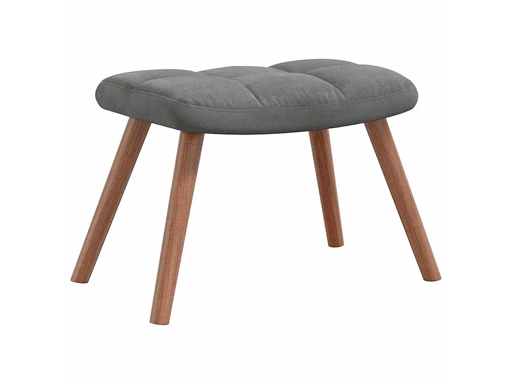 Chaise de relaxation avec repose-pied Gris foncé Velours