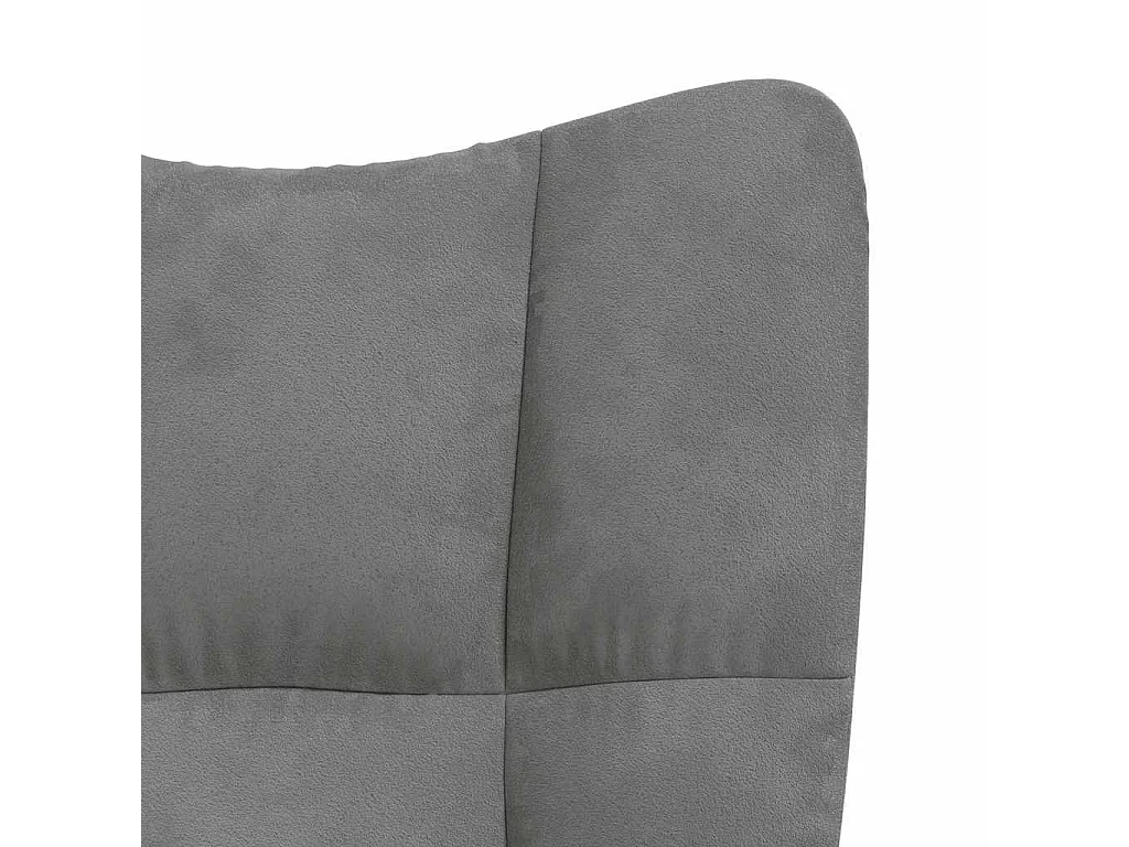 Chaise de relaxation avec repose-pied Gris foncé Velours