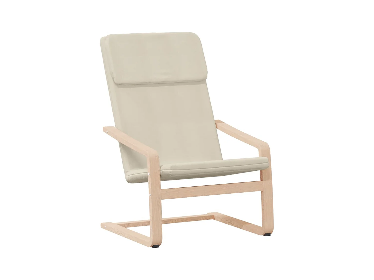 Chaise de relaxation avec repose-pied Crème Tissu
