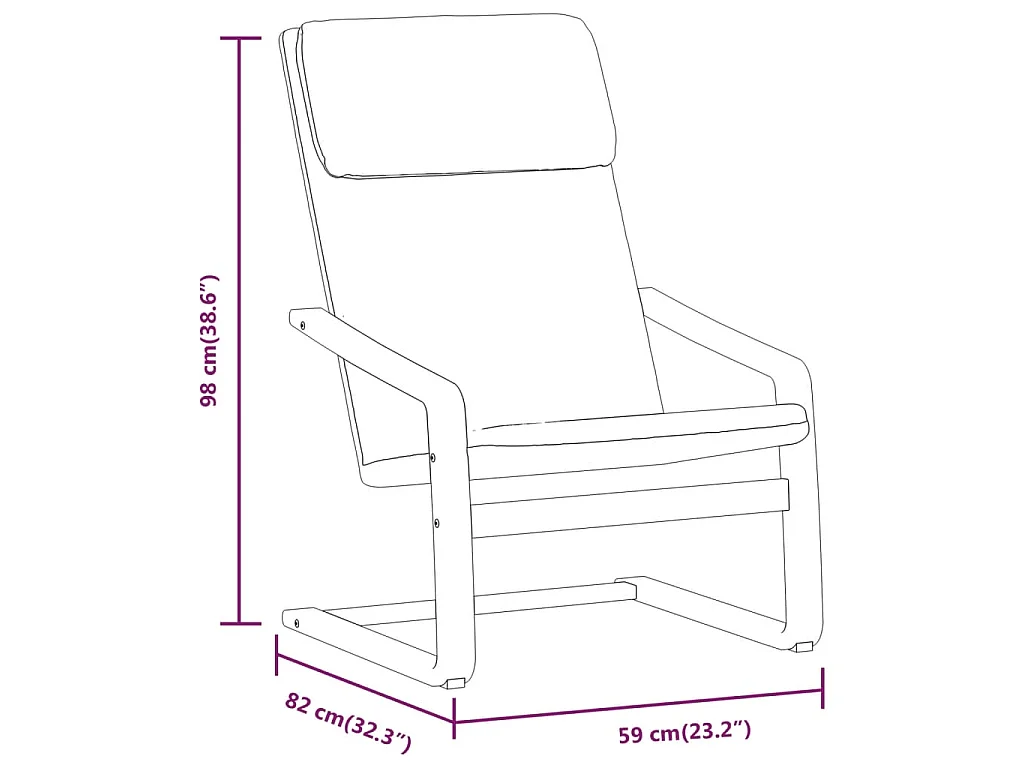 Relaxstoel met voetenbank stof crèmekleurig