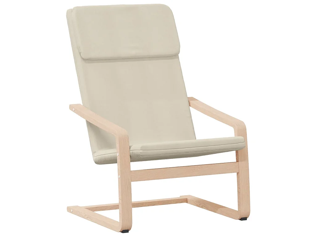 Relaxstoel met voetenbank stof crèmekleurig