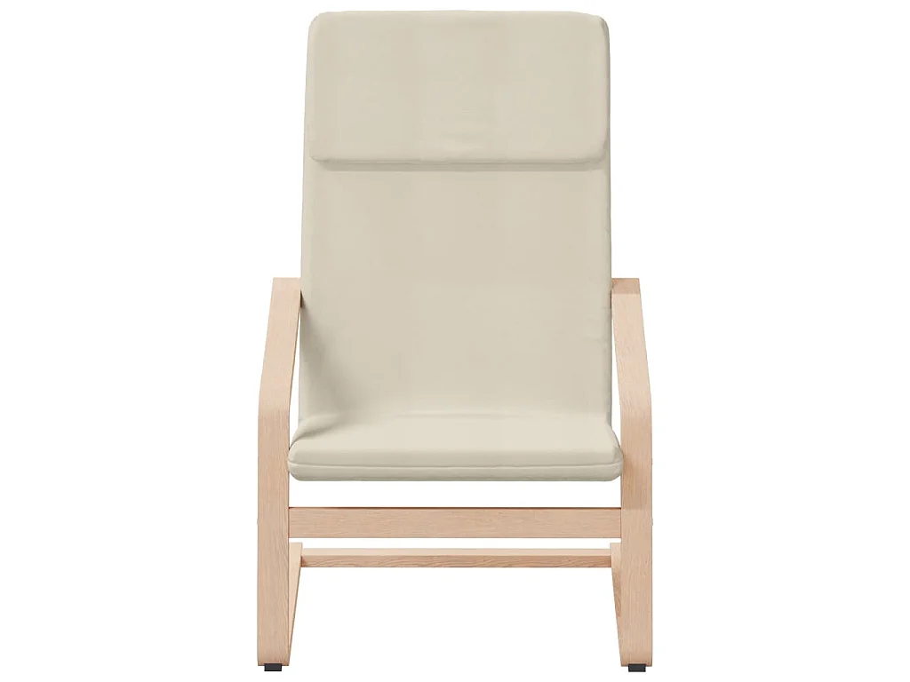 Relaxstoel met voetenbank stof crèmekleurig