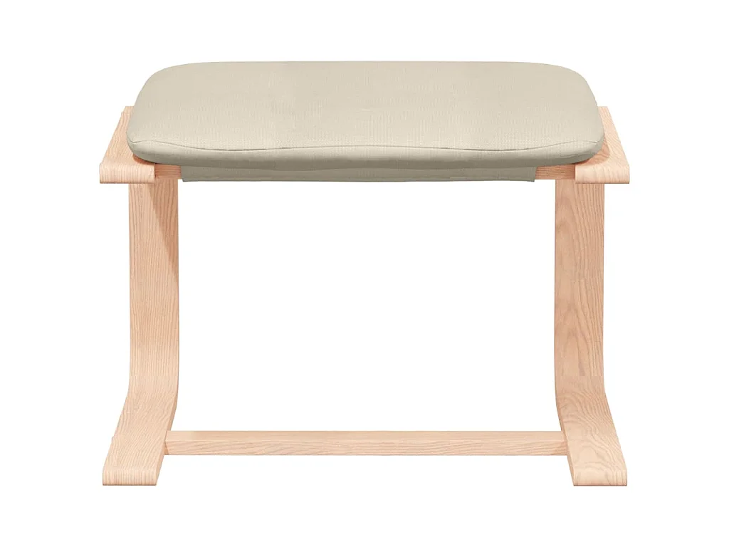 Relaxstoel met voetenbank stof crèmekleurig