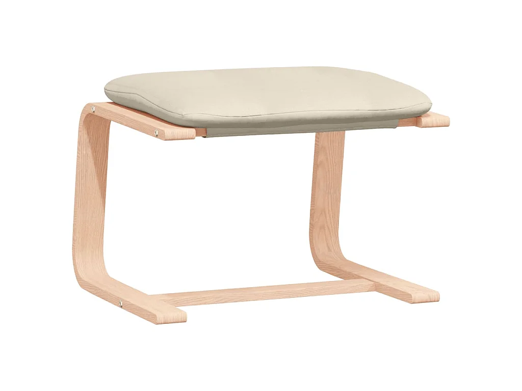 Relaxstoel met voetenbank stof crèmekleurig