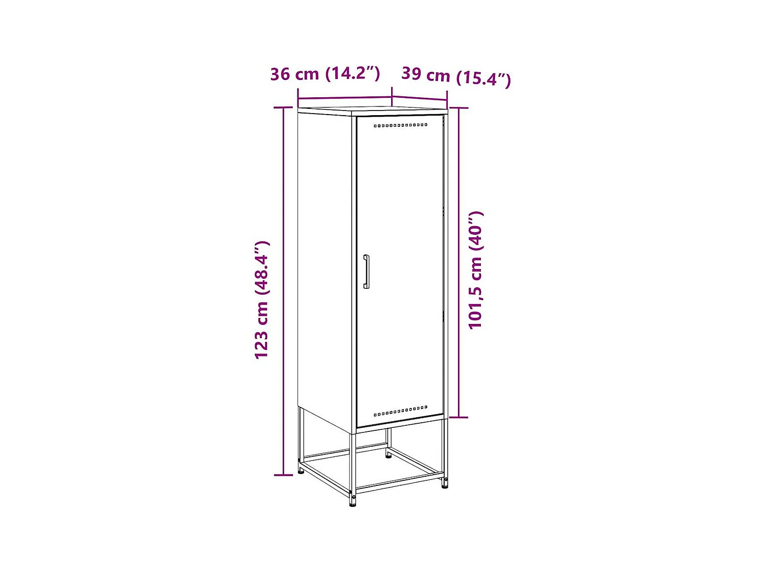 Highboard Olivgrün 36x39x123 cm Stahl