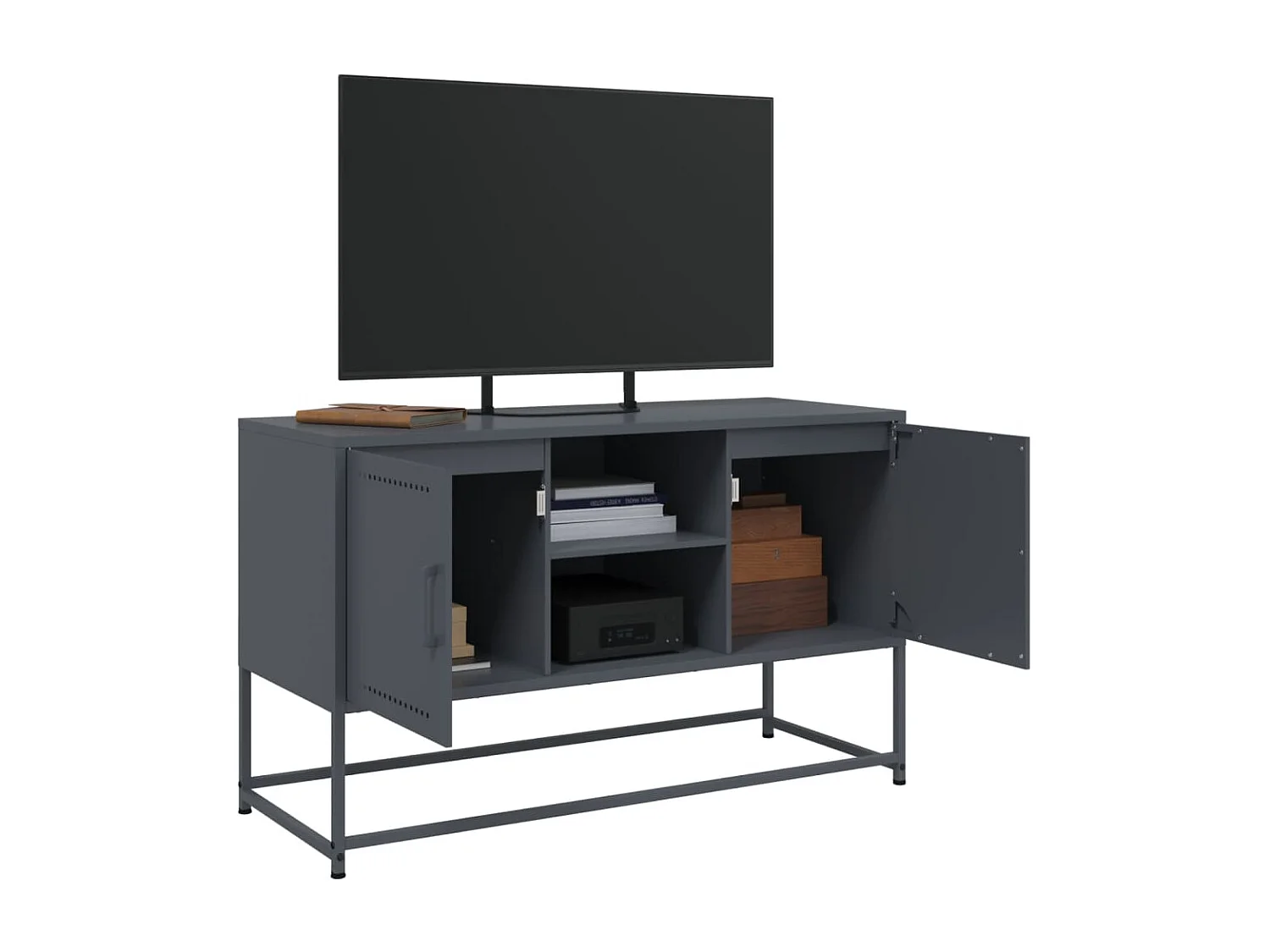 Przemysłowy zielony bufet stalowy z 3 przegródkami na przechowywanie