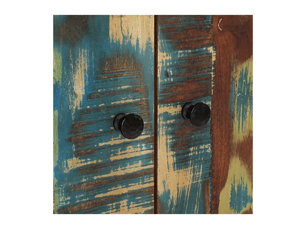 Aparador con cajón hierro y madera maciza reciclada 60x33x100cm