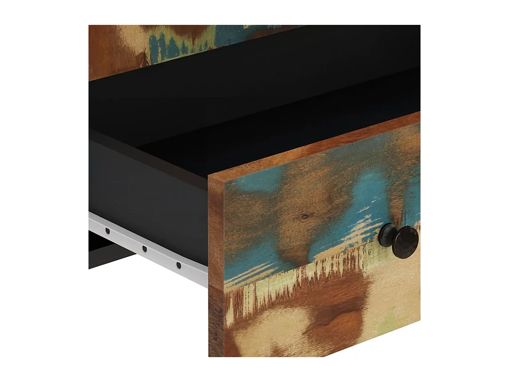 Aparador con cajón hierro y madera maciza reciclada 60x33x100cm