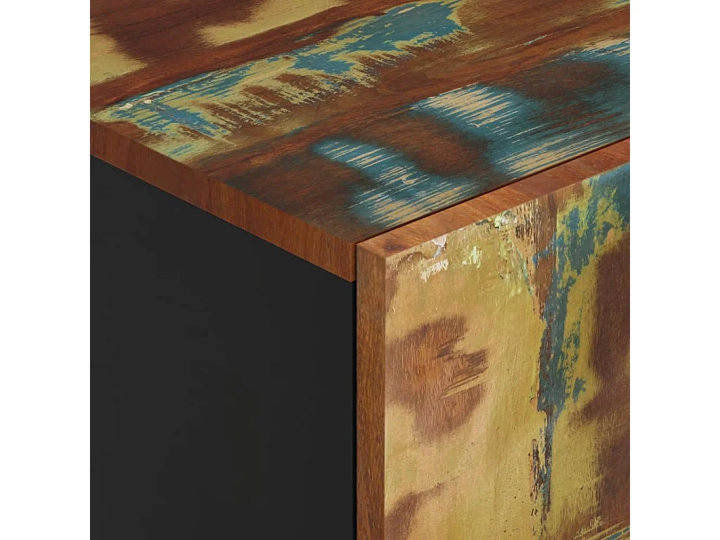 Buffet haut et tiroir 60x33x100 cm bois massif récupération/fer