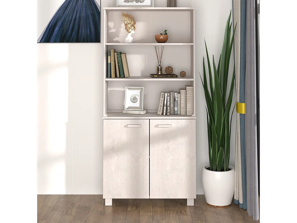 Highboard HAMAR Massivholz Kiefer Weiß
