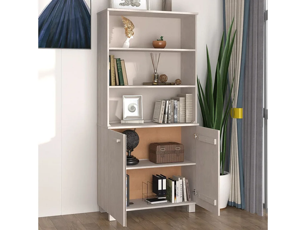 Highboard HAMAR Massivholz Kiefer Weiß