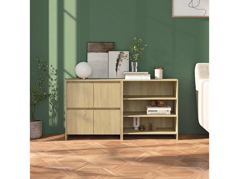 Buffets 2 pcs Chêne sonoma Bois d'ingénierie