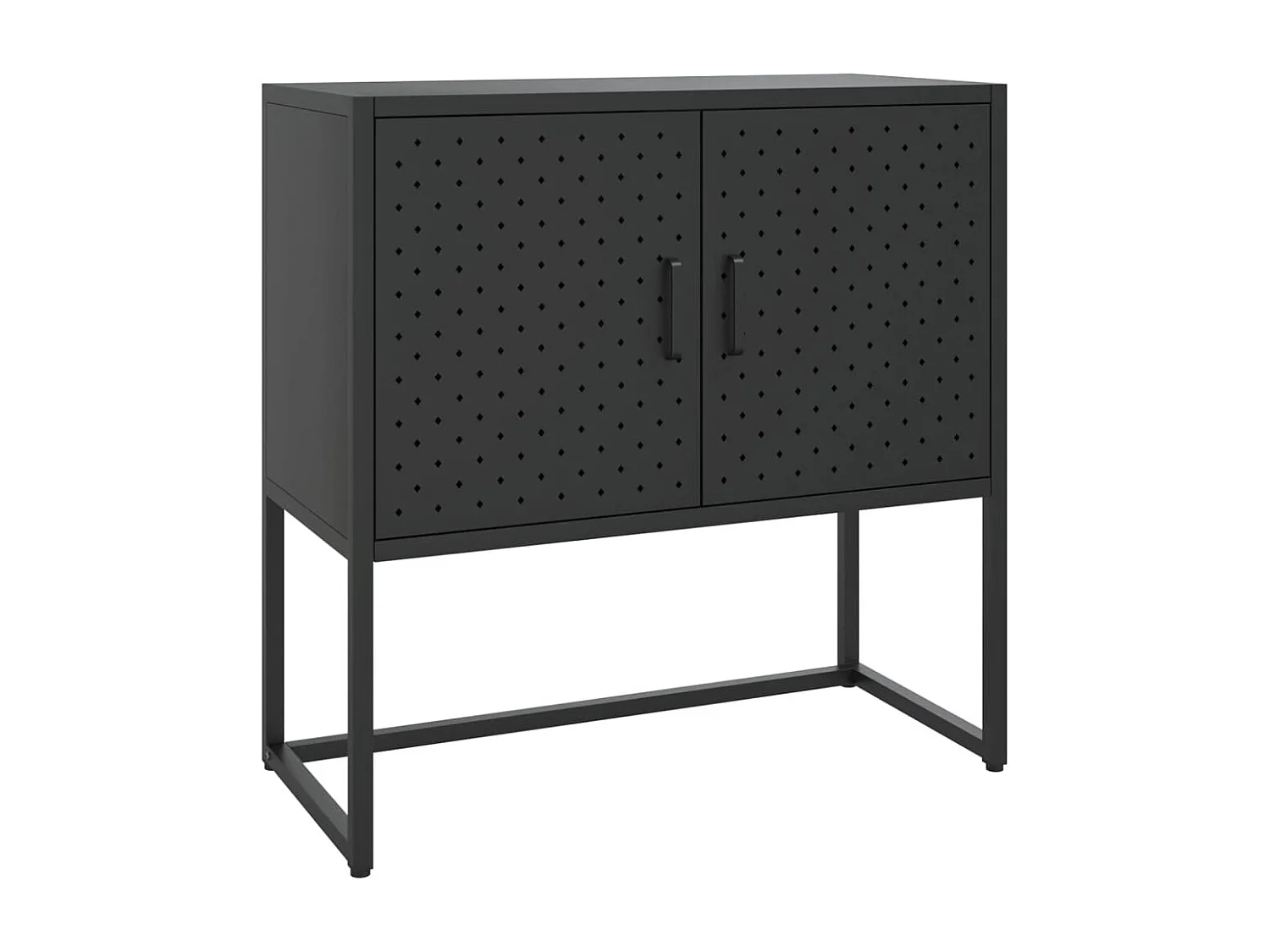 Credenza Nera 75x35x75 cm in Acciaio