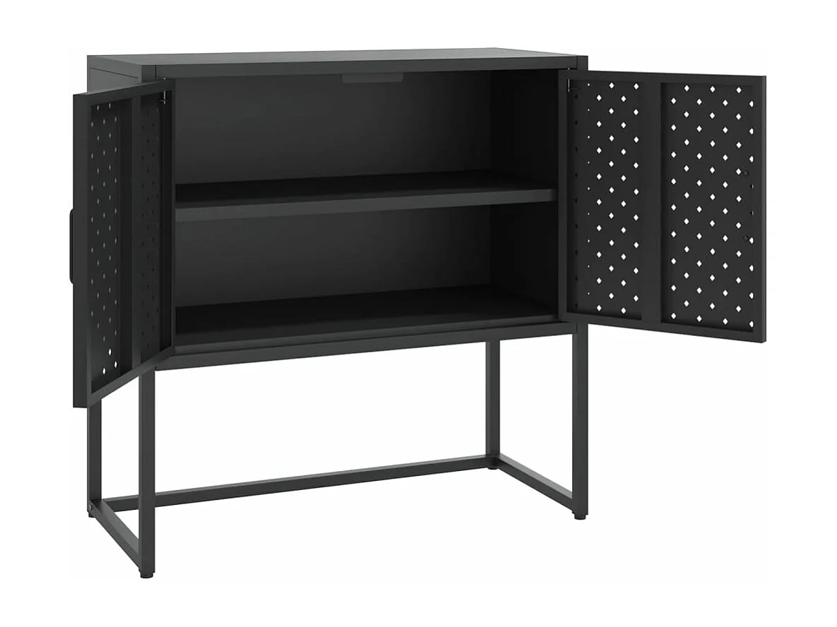 Credenza Nera 75x35x75 cm in Acciaio