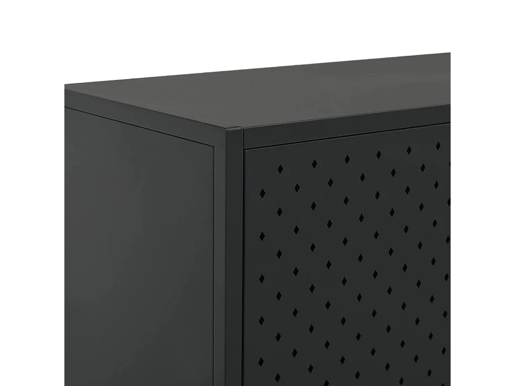 Credenza Nera 75x35x75 cm in Acciaio