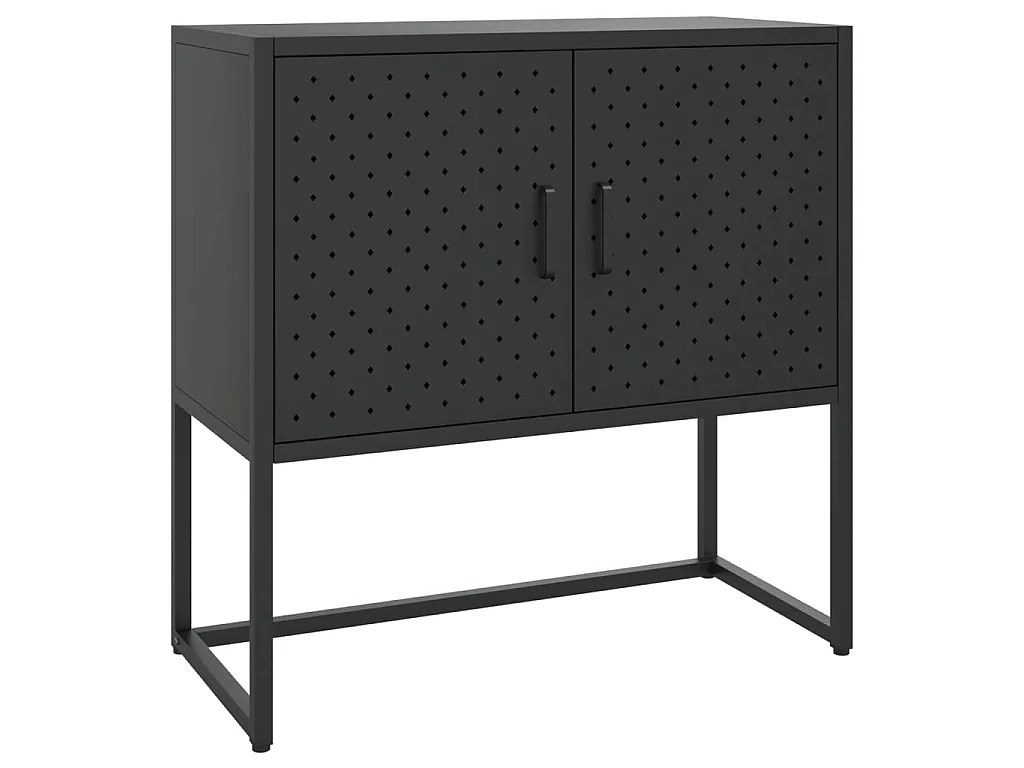 Credenza Nera 75x35x75 cm in Acciaio