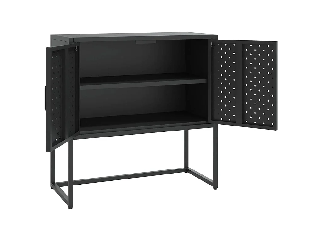 Credenza Nera 75x35x75 cm in Acciaio