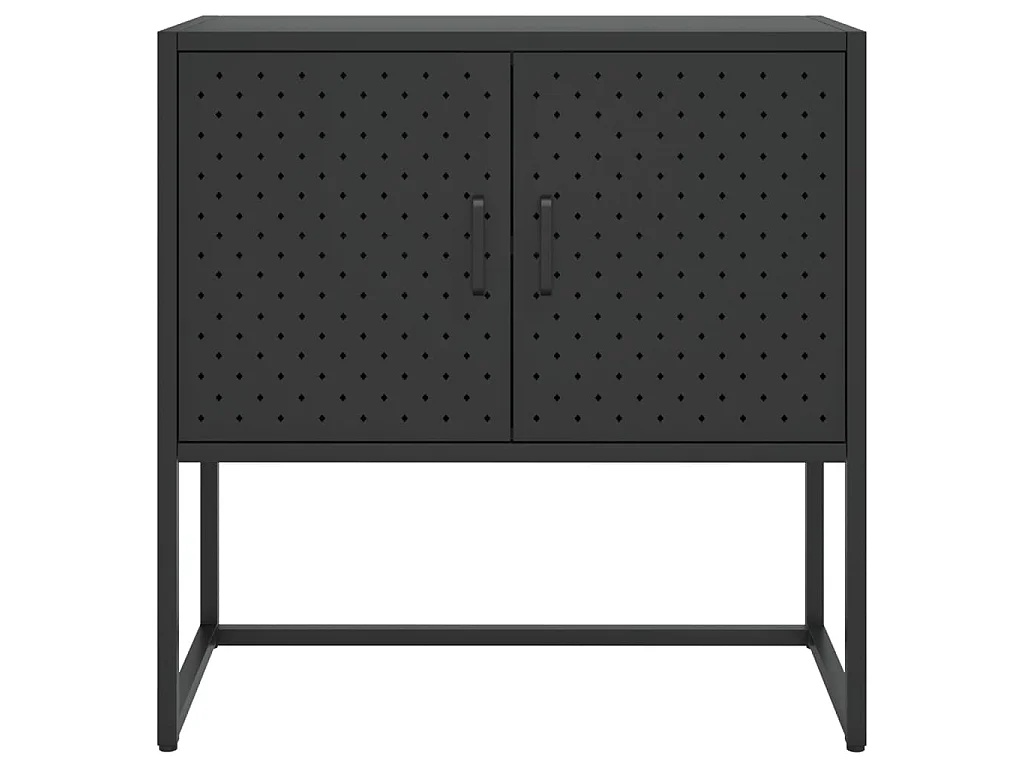 Credenza Nera 75x35x75 cm in Acciaio