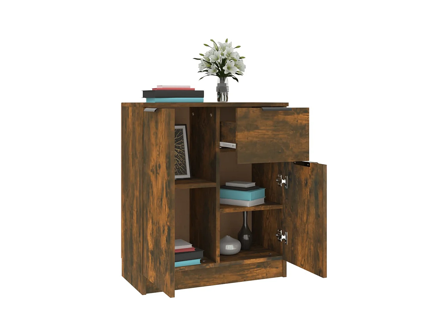 Buffet Chêne fumé 60x30x70 cm Bois d'ingénierie