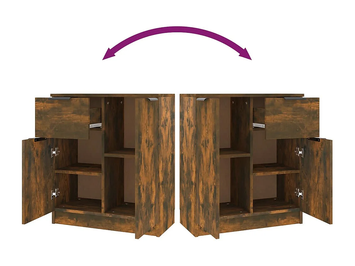 Buffet Chêne fumé 60x30x70 cm Bois d'ingénierie