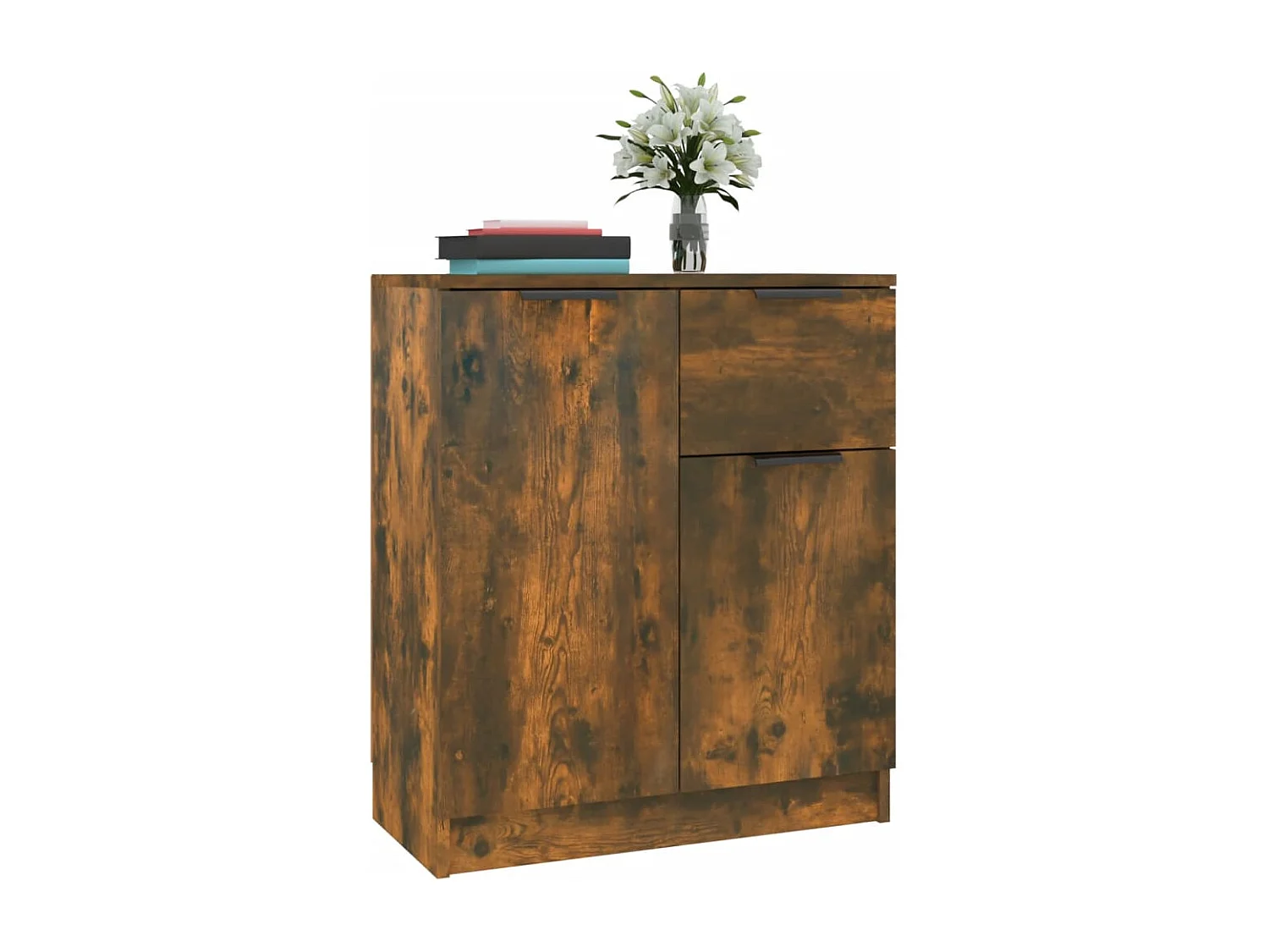 Dressoir 60x30x70 cm bewerkt hout gerookt eikenkleurig