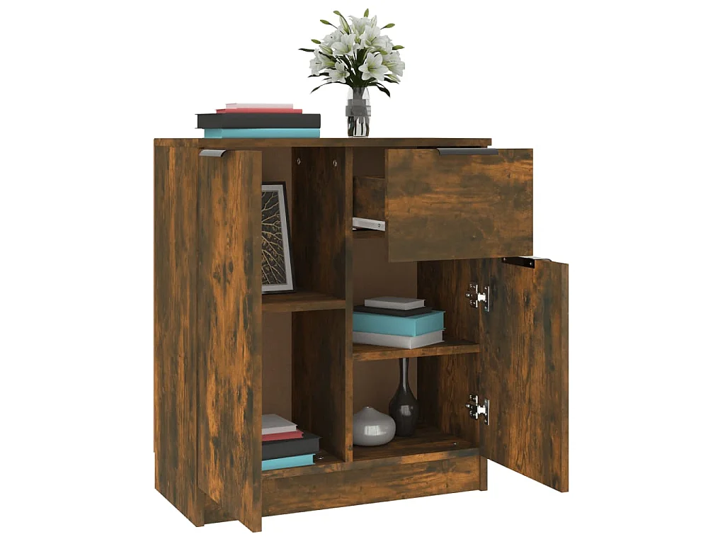 Credenza Rovere Fumo 60x30x70 cm in Legno tecnico
