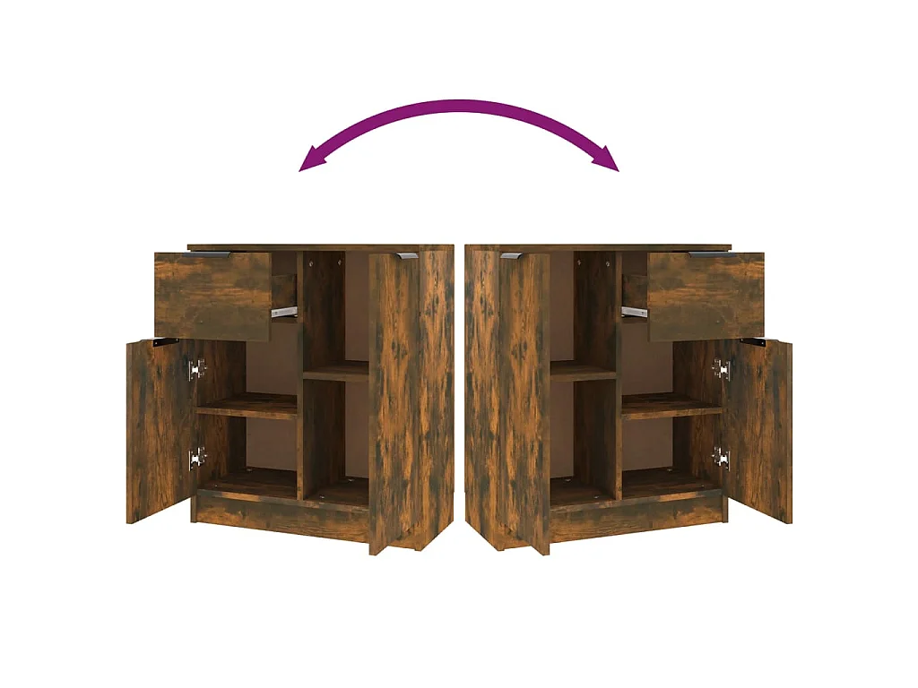 Credenza Rovere Fumo 60x30x70 cm in Legno tecnico
